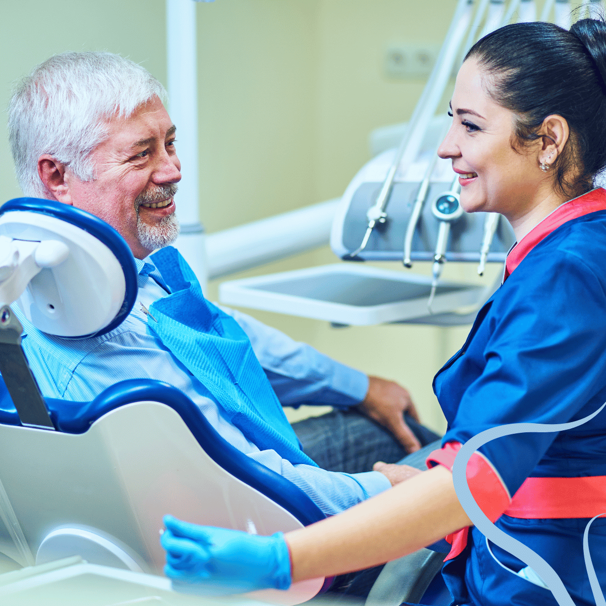 A woman and a patient at dental clinic
